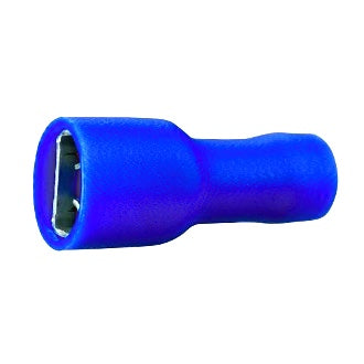 Crimp Terminal Female Blade 6.4mm x 0.8mm Fully Insulated Blue Pkt 100
