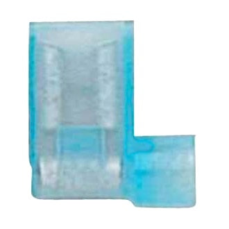 Crimp Terminal Female Blade 6.4mm x 0.8mm Fully Insulated Clear Blue Pkt 100 Right Angle
