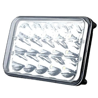 LED Headlamp Rectangular 168mm 10-30V 15x3W 45W 2700lm High/Low Beam IP67