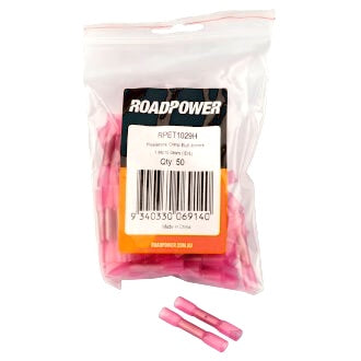 Heat Shrink Butt Connector 2-3mm Insulated Joiner Red Pkt 50