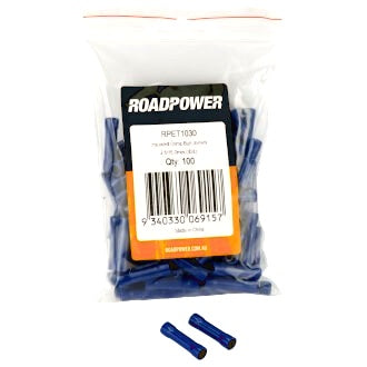 Crimp Terminal Butt Connector 4mm Insulated Joiner Blue Pkt 100