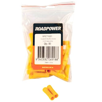 Crimp Terminal Butt Connector 5-6mm Insulated Joiner Yellow Pkt 50