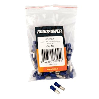 Crimp Terminal Male Bullet 5mm Insulated Blue Pkt 100