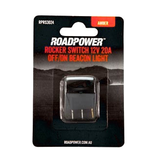 Switch Rocker 12V 20A OFF/ON SPST 20mm Mount Beacon Light Symbol Amber LED
