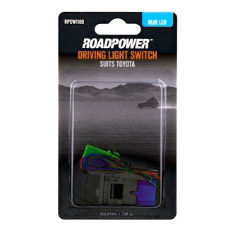 Switch Roadpower Driving Light Suits Toyota Prado 2018-on In cludes Harness 22 x 22mm Blue