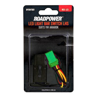 Switch Bar Light Suits VW Amarok LHS OE Style Inc Harness 30 x 26mm Red LED