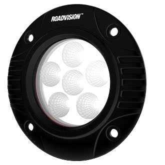 LED Work Light Round 10-30V 6x3W 18W 1500lm Flood Beam Flush Mount IP67