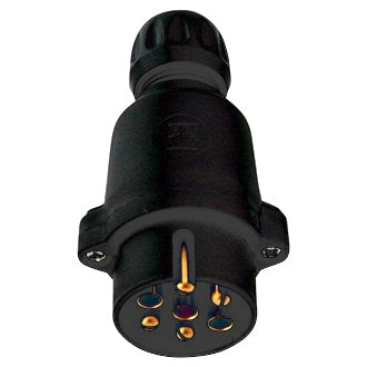 Erich Jaeger 7 pin round large premium plastic trailer plug with internal screw terminals