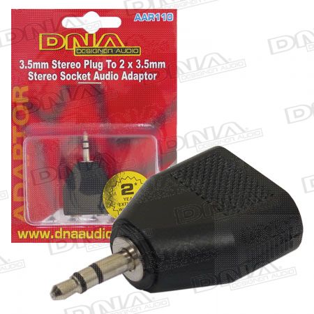 DNA 3.5mm Stereo Plug To 2 Socket Adaptor