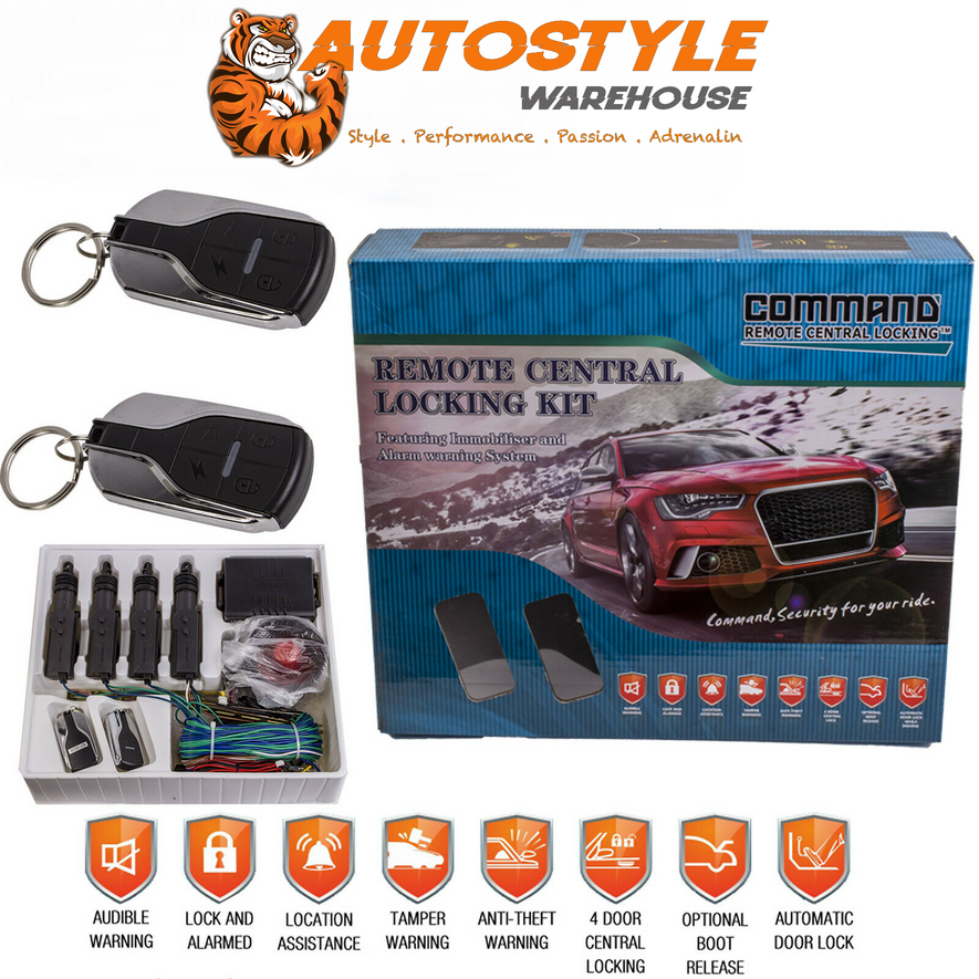 Command Remote Central Locking System Kit with Immobiliser - 4 Door