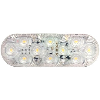 LED Reverse Lamp Kit Oval 9-32V Grommet Mount with Plug & Grommet IP67 165x57mm LUMENX