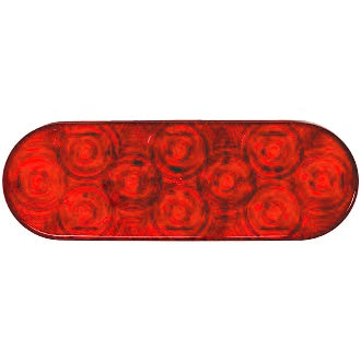 LED Stop Tail Lamp Oval 9-32V Grommet Mount Red Lens [Use - 1220KR-10]