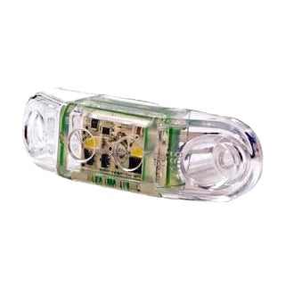 LED Clearance Light White 9-32V Clear Lens IP67 65x20mm
