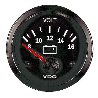 Gauge Voltmeter VDO 8-16V 52mm Steel Housing