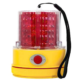 LED Beacon Portable Strobe Red Magnetic Light Sensing Battery Operated
