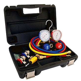 Manifold and Gauge Set R134a With 72in Hoses, Couplers and Sturdy Carry Case
