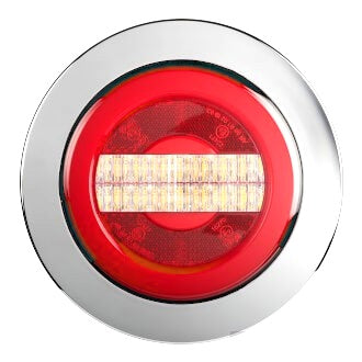 LED Rear Reverse/Tail Lamp 10-30V Rev/Tail/Ind Recessed Mnt Chrome Ring Glow Tail Lamp