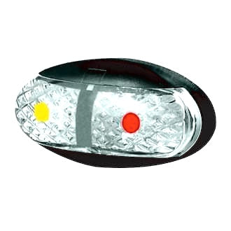 LED Clearance Light Amber Red 10-30V 4 LED Oval 60x30mm Lens Clear 0.5MT [Use BR1ARL]