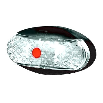 LED Clearance Light Red 10-30V 4 LED Oval 60x30mm Lens Clear Base Black 0.5MT