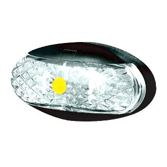 LED Clearance Light Amber 10-30V Oval 60 x 30mm Clear Lens 2.5mt Cable