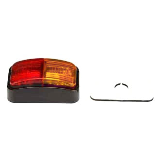 LED Clearance Light Red/Amber 10-30V Red/Amb Lens 56x31x22mm Fixed & Self-Adhesive Mounts