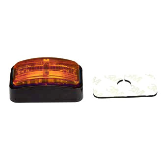 LED Clearance Light Amber 10-30V Amber Lens 56x31x22mm Fixed & Self-Adhesive Mounts