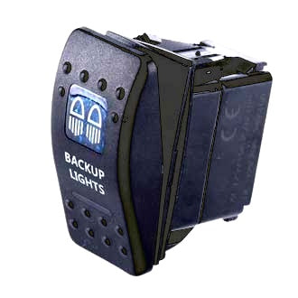 Switch Rocker 12V 20A 24V 10A OFF/ON Back Up Lights Symbol Blue Illumination
