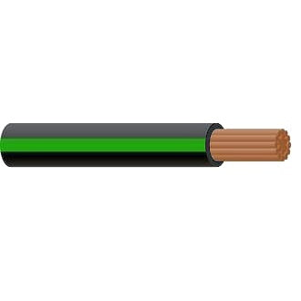 Single Core Cable 3mm Black/Green Trace 30m