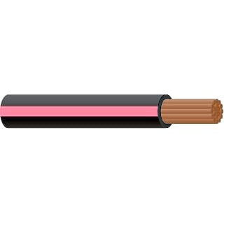 Single Core Cable 3mm Black/Pink Trace 30m