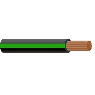 Single Core Cable 4mm Black/Green Trace 30m