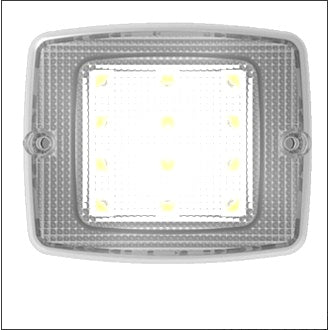 LED Park Light Bus High Mount 10-30V 12 LED Rect. 136x114mm Clear Lens Recessed Mount