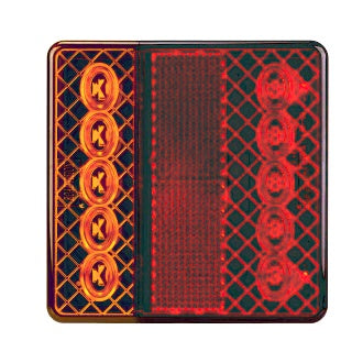 12V Stop/Tail/Ind/Ref Square 100x100mm Surface Mount