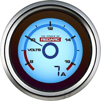 Gauge Single Voltage Optional 100A Current Display 52mm Satin Chrome Bezel