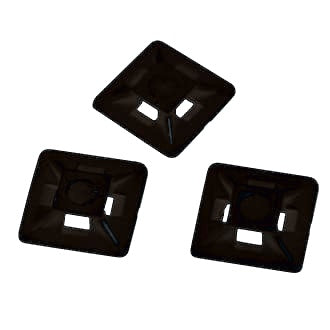 Cable Tie Mount Adhesive Black 19mm x 19mm Pkt 100