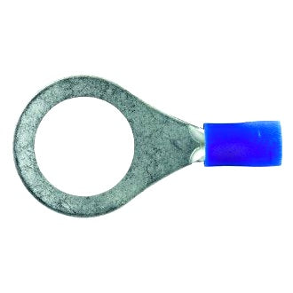 Crimp Terminal Ring 12mm Insulated Blue Pkt 100
