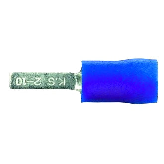 Crimp Terminal Male Blade 2.3mm Insulated Blue Pkt 100