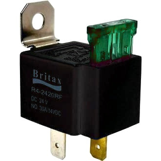 Relay Mini 24V 30A 4 Pin N/O Contacts Fused SPST Resistor Protected