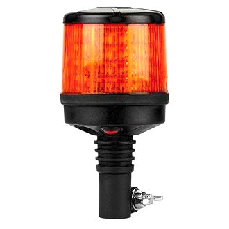 LED Beacon Micro Revolver Dual 10-30V Amber DIN Pole Mount 43W 10 Function SAE Class 1
