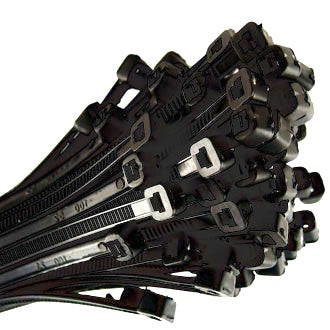 Nylon Cable Ties Black 100mm x 2.5mm Standard Duty Pkt 100