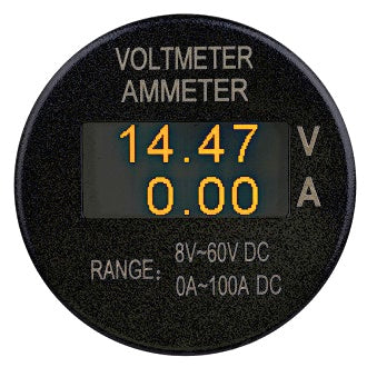 Dual Orange OLED Display With 1 X Voltmeter & 1 X Ammeter Displays