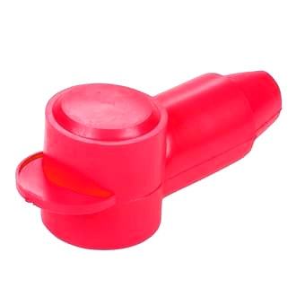 Insulator Terminal Cover Red 2 - 00 B&S 22mm Ring Flat Top Standard Profile & Length