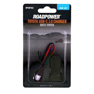 Switch Roadpower USB-C Suits T oyota Includes Harness 22 x 22 mm Blue LED