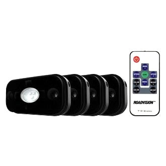 LED Rock Light Kit V2 RGB 4 Way with RF Remote Control Upgradable to 8 lights