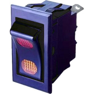 Switch Rocker 12V 20A ON/OFF/O N SPDT Illuminated both On Pos itions 1xRed 1xAmber