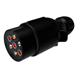 Erich Jaeger 7 Pin Round Large Plastic Standard Trailer Plug Clip Type Outer Cover With In